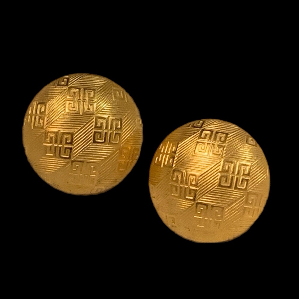 Unsigned Vintage Givenchy Pierced Dome Earrings